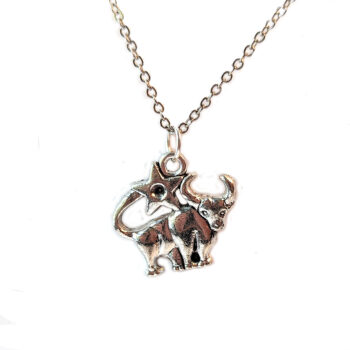 Taurus Zodiac Charm Antique Silver Necklace