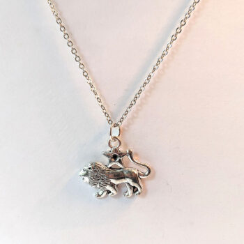 Leo Zodiac Charm Antique Silver Necklace - Image 4