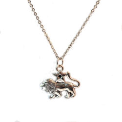 Leo Zodiac Charm Antique Silver Necklace