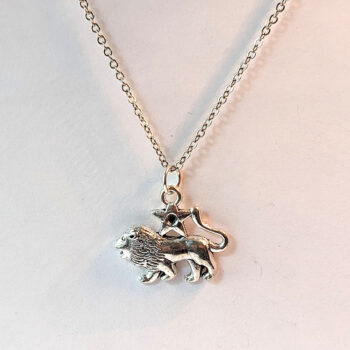 Leo Zodiac Charm Antique Silver Necklace - Image 3