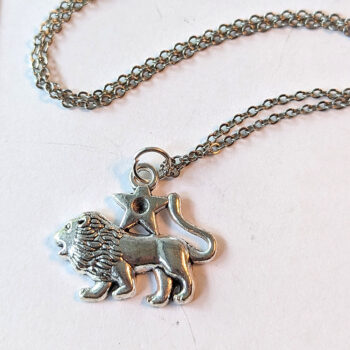 Leo Zodiac Charm Antique Silver Necklace