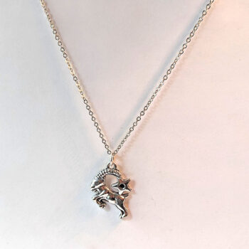 Capricorn Zodiac Charm Antique Silver Necklace - Image 4