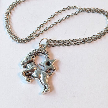 Capricorn Zodiac Charm Antique Silver Necklace - Image 3