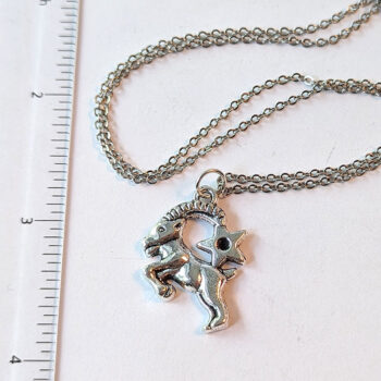 Capricorn Zodiac Charm Antique Silver Necklace - Image 2