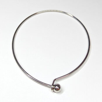 Brass Bangle Bracelet Rhodium Silver - Image 3