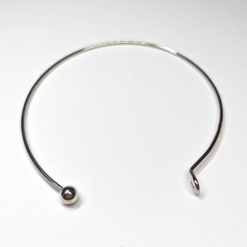 Brass Bangle Bracelet Rhodium Silver