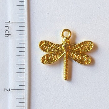 Gold Small Dragonfly Charm - Image 2