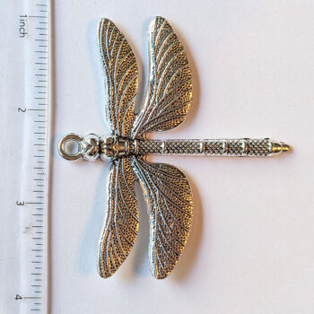 Antique Silver Large Dragonfly Pendant - Image 2