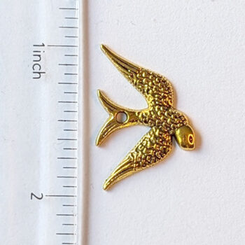 Soaring Swallow Bird Pendant Gold - Image 2