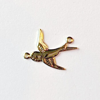 Small Swallow Bird Connector Gold - Image 2