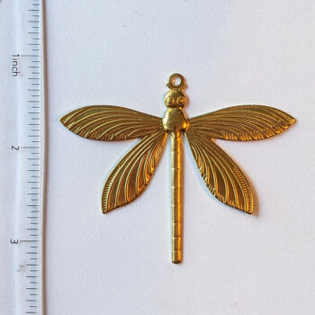 Large Dragonfly Pendant Gold - Image 2