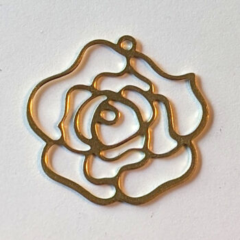 Cutout Hollow Rose Flower Pendant Gold