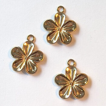 Five Petal Flower Charm Gold