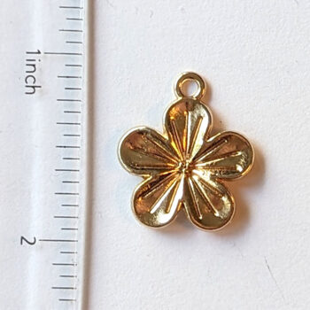 Five Petal Flower Charm Gold - Image 3