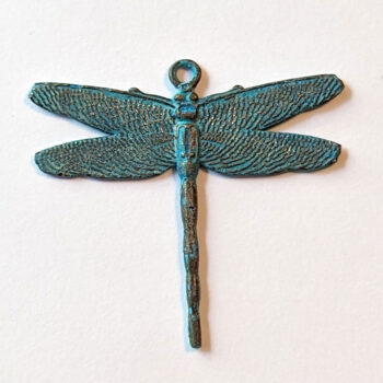 Large Dragonfly Pendant Antique Bronze Patina