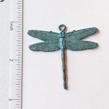 Large Dragonfly Pendant Antique Bronze Patina - Image 2