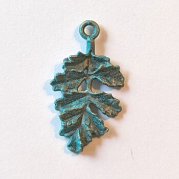 Detailed 3D Leaf Charm Antique Bronze Patina