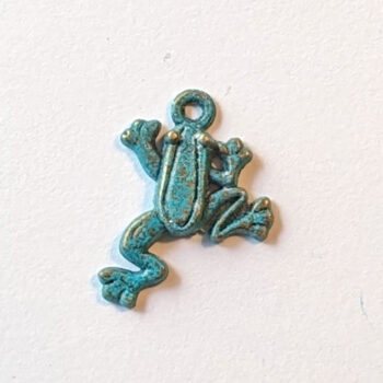 Frog Charm Antique Bronze Patina