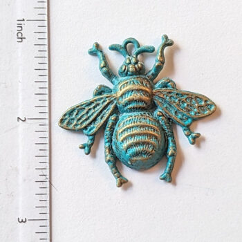 Large Bee Pendant Antique Bronze Patina - Image 2