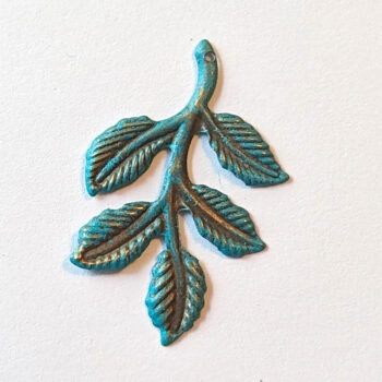 Leaf Branch Pendant / Connector Antique Bronze Patina