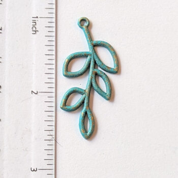 Hollow Cutout Leaf Branch Pendant Antique Bronze Patina - Image 2