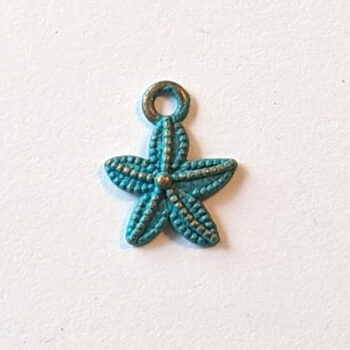 Small Double Sided Starfish Charm Antique Bronze Patina