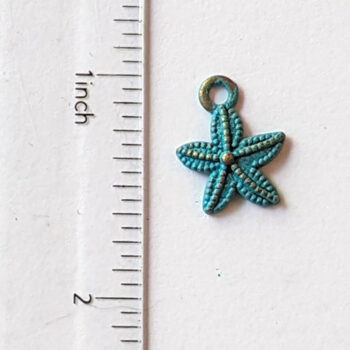 Small Double Sided Starfish Charm Antique Bronze Patina - Image 2