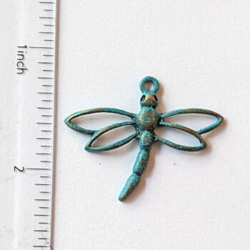 Antique Bronze Patina Hollow Dragonfly Pendant - Image 2