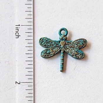 Antique Bronze Patina Small Dragonfly Charm - Image 3