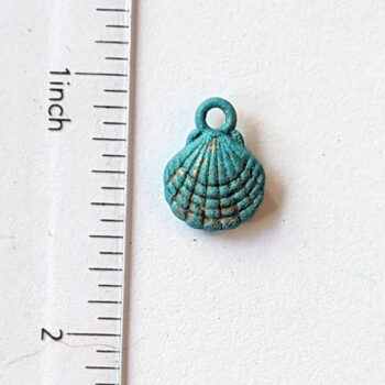 Double Sided Scallop Shell Charm Antique Bronze Patina - Image 2