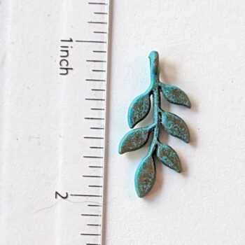 Branch Leaf Leaves Pendant Antique Bronze Patina - Image 2