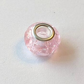 Light Pink Crackle Glass Charm Bead