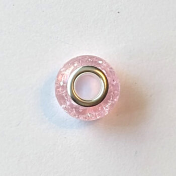 Light Pink Crackle Glass Charm Bead - Image 3