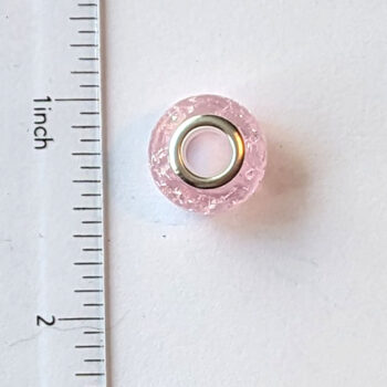 Light Pink Crackle Glass Charm Bead - Image 2