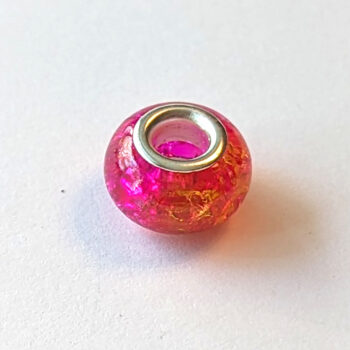 Ombre Pink Orange Glass Charm Bead