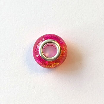 Ombre Pink Orange Glass Charm Bead - Image 3