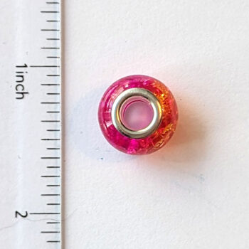 Ombre Pink Orange Glass Charm Bead - Image 2