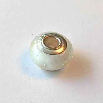 White Bubbles Clear Glass Charm Bead