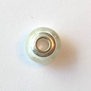 White Bubbles Clear Glass Charm Bead - Image 3