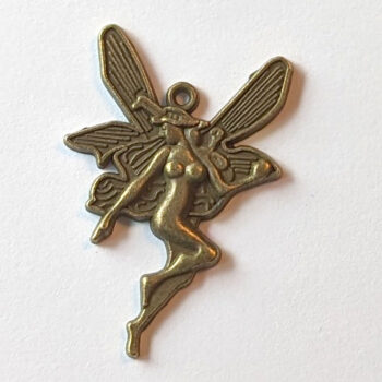 Large Fairy Angel Pendant Antique Bronze