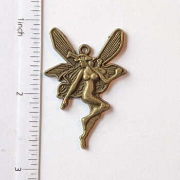 Large Fairy Angel Pendant Antique Bronze - Image 2