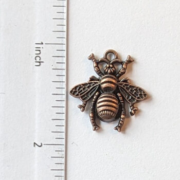 Medium Bee Charm Antique Copper - Image 2