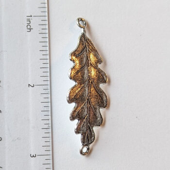 Antique Silver Oak Leaf Connector - Image 2