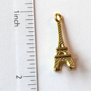 Eiffel Tower 3D Charm Antique Gold - Image 2