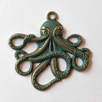 Large Octopus Pendant Antique Bronze Patina