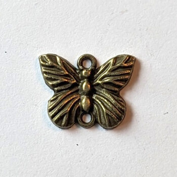 Small Butterfly Connector Charm Antique Bronze