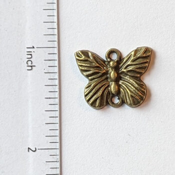 Small Butterfly Connector Charm Antique Bronze - Image 2