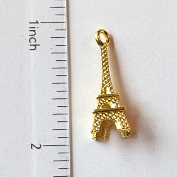 Eiffel Tower 3D Charm Gold - Image 2