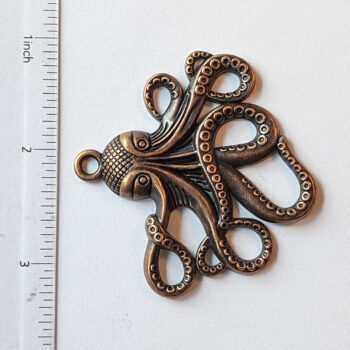 Large Octopus Pendant Antique Copper - Image 2