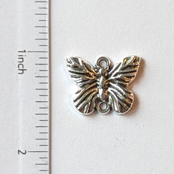 Small Butterfly Connector Charm Antique Silver - Image 2